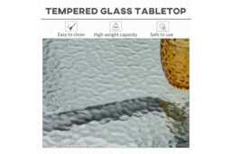 Modern Square Glass Bistro Table - Weather-Resistant Steel, 76x76cm, Outdoor Dining - thumbnail 4