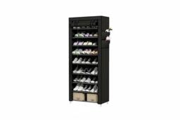 Modern 10-Tier Shoe Cabinet with Roll-Up Door - Side Storage Pockets & Spacious Design