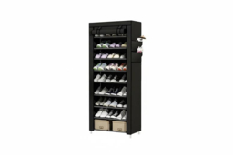 Modern 10-Tier Shoe Cabinet with Roll-Up Door - Side Storage Pockets & Spacious Design - thumbnail 5