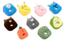 Adorable Cartoon Plush Travel Pillow - 9 Fun Designs, Soft PP Cotton, Hand Warmer Slot, 35cm x 30cm - thumbnail 1