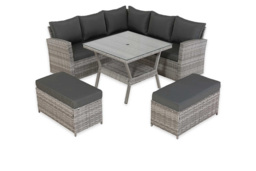 Bristol 9-Seater Rattan Furniture Set with Benches, Table & FREE Rain Cover - thumbnail 3