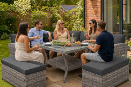 Bristol 9-Seater Rattan Furniture Set with Benches, Table & FREE Rain Cover - thumbnail 4