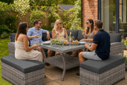 Bristol 9-Seater Rattan Furniture Set with Benches, Table & FREE Rain Cover - thumbnail 8