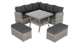 Bristol 9-Seater Rattan Furniture Set with Benches, Table & FREE Rain Cover - thumbnail 7