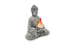 Solar LED Zen Buddha Garden Statue - Weatherproof Outdoor Lighting