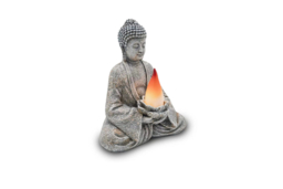 Solar LED Zen Buddha Garden Statue - Weatherproof Outdoor Lighting - thumbnail 5