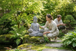 Solar LED Zen Buddha Garden Statue - Weatherproof Outdoor Lighting - thumbnail 6