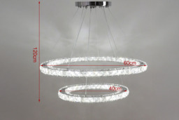 2-Tiered Adjustable Crystal LED Pendant Ceiling Light - thumbnail 3
