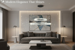 2-Tiered Adjustable Crystal LED Pendant Ceiling Light - thumbnail 2