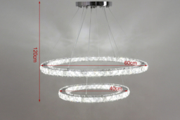 2-Tiered Adjustable Crystal LED Pendant Ceiling Light - thumbnail 7