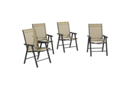 4× Foldable Metal Garden Chairs - Powder-Coated, Weather-Resistant, Set of 4 - Outdoor Patio Seating - thumbnail 6