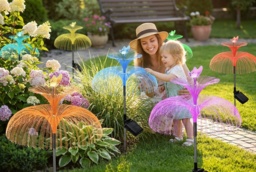 Solar Butterfly Fibre Optic Garden Lights - thumbnail 2