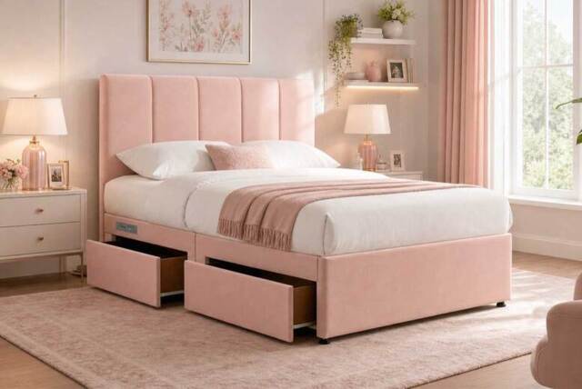 Rocca Divan Bed with USB Port and Memory Foam Mattress - image 1