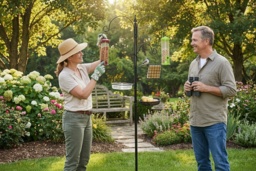 XL Squirrel-Resistant Bird Feeding Station - Powder-Coated Steel, Wildlife-Friendly, 190cm Tall - thumbnail 2
