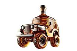 PRICE DROP! Jeep Glass Decorative Whiskey Bottle - Borosilicate Car-Shaped Home Bar Ornament, 300ml, Unique Table Decor