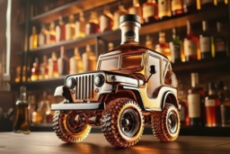 PRICE DROP! Jeep Glass Decorative Whiskey Bottle - Borosilicate Car-Shaped Home Bar Ornament, 300ml, Unique Table Decor - thumbnail 2