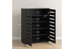 5-Tier Slim Wood Shoe Cabinet - Adjustable Entryway Storage, Space-Saving, Classic Dark Finish - thumbnail 3