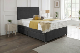Premium Charcoal Chenille Divan Bed Base With Multiple Storage Choices - thumbnail 6