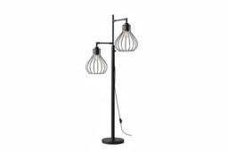 Modern Black 3-Head Industrial Mesh Floor Lamp with Adjustable Dimmer