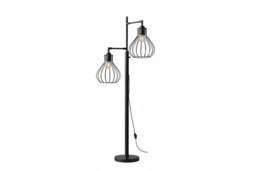 Modern Black 3-Head Industrial Mesh Floor Lamp with Adjustable Dimmer - thumbnail 5