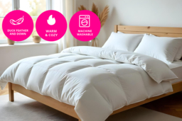 Premium Duck Feather & Down Duvet Quilt 13.5 Tog - Hotel Quality, Machine Washable, All Sizes - thumbnail 4