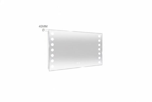 Fog-Free LED Bathroom Mirror with Touch Sensor, Clock & Shaver Socket - image 1