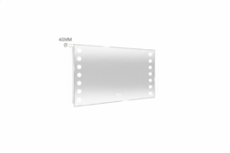 Fog-Free LED Bathroom Mirror with Touch Sensor, Clock & Shaver Socket - thumbnail 5