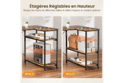 EcoFurnix L-Shaped Corner Desk - Sturdy Wood & Metal, Storage, Modern Living Room Workstation 120x78cm - thumbnail 8