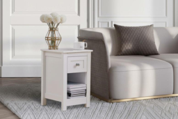 Small Side Table with Drawer, Open Cabinet Storage Included - thumbnail 7