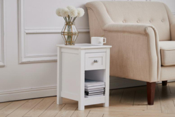 Small Side Table with Drawer, Open Cabinet Storage Included - thumbnail 8