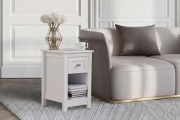 Small Side Table with Drawer, Open Cabinet Storage Included - thumbnail 3