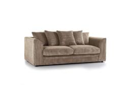 Dylan Coffee Fabric 3-Seater Sofa - Modern British Handmade Family Sofa