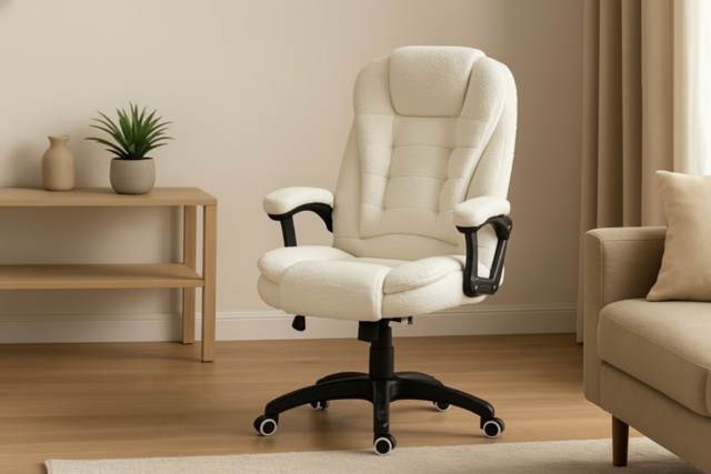 Vinsetto Boucle Ergonomic Six-Point Massaging & Heated Office Chair - Adjustable Recliner, High-Back, 120kg Capacity - image 1