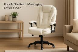 Vinsetto Boucle Ergonomic Six-Point Massaging & Heated Office Chair - Adjustable Recliner, High-Back, 120kg Capacity - thumbnail 2