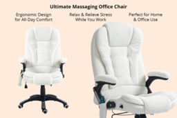 Vinsetto Boucle Ergonomic Six-Point Massaging & Heated Office Chair - Adjustable Recliner, High-Back, 120kg Capacity - thumbnail 8