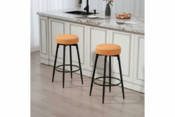 PRICE DROP! HOMCOM Faux Leather Industrial Swivel Bar Stools Set of 2 - Brown/Black, Padded, 120kg Capacity - thumbnail 6