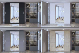Modern Oak Sliding Door Wardrobe with Mirror - Space-Saving Bedroom Storage, 4 Colours, 120-203cm Wide - thumbnail 7