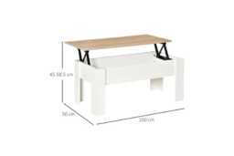 Lift Top Coffee Table with Hidden Storage - Modern Particle Board, Space-Saving, Adjustable Height, Contemporary Living Room Centrepiece - thumbnail 3