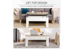 Lift Top Coffee Table with Hidden Storage - Modern Particle Board, Space-Saving, Adjustable Height, Contemporary Living Room Centrepiece - thumbnail 4