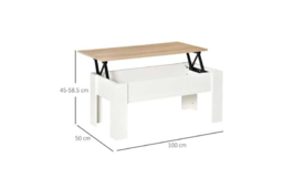 Lift Top Coffee Table with Hidden Storage - Modern Particle Board, Space-Saving, Adjustable Height, Contemporary Living Room Centrepiece - thumbnail 7