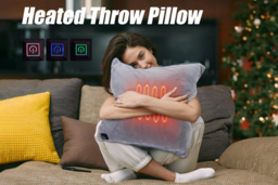 Flannel USB Heated Throw Cushion - Soft Electric Hand Warmer Pillow, 45x45cm - thumbnail 8