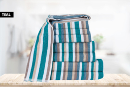 Egyptian Cotton Striped Towels - 4/8 Piece Set & 6 Colours! - thumbnail 4