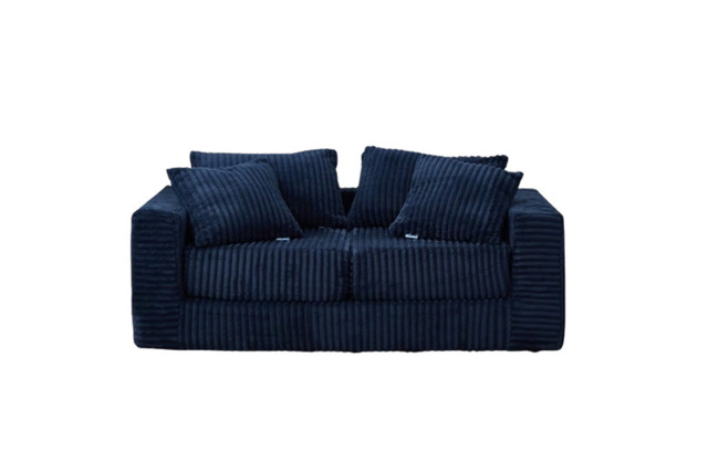 Camden Velvet Sofa & Footstool Collection - 2 or 3 Seater Sofa or Footstool Options - 3 Colours - image 1