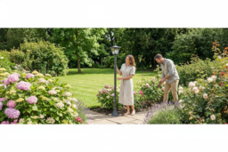 Solar LED Garden Lamp Post, IP44 Waterproof, 120cm - Black - thumbnail 6