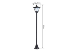 Solar LED Garden Lamp Post, IP44 Waterproof, 120cm - Black - thumbnail 7