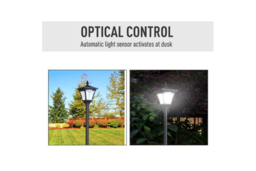 Solar LED Garden Lamp Post, IP44 Waterproof, 120cm - Black - thumbnail 5