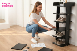 Black 7-Tier Wooden Shoe Rack for Entryways & Bedrooms - thumbnail 7