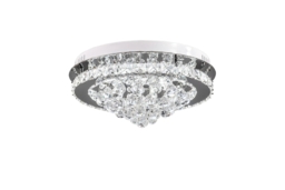 Round Semi-Flush LED Light with Crystal Droplets