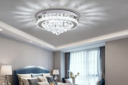 Round Semi-Flush LED Light with Crystal Droplets - thumbnail 2