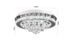 Round Semi-Flush LED Light with Crystal Droplets - thumbnail 4